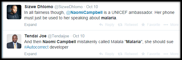 Naomi Campbell malaria